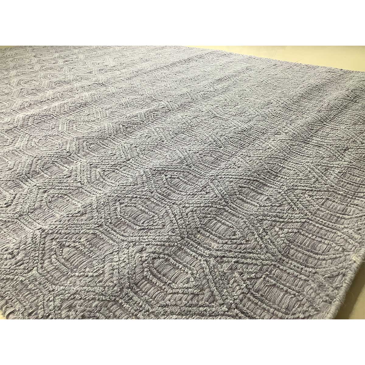 Hand Woven Wool Rug Geometric Pattern Flat Weave Purple Color (Design FL-002) in London