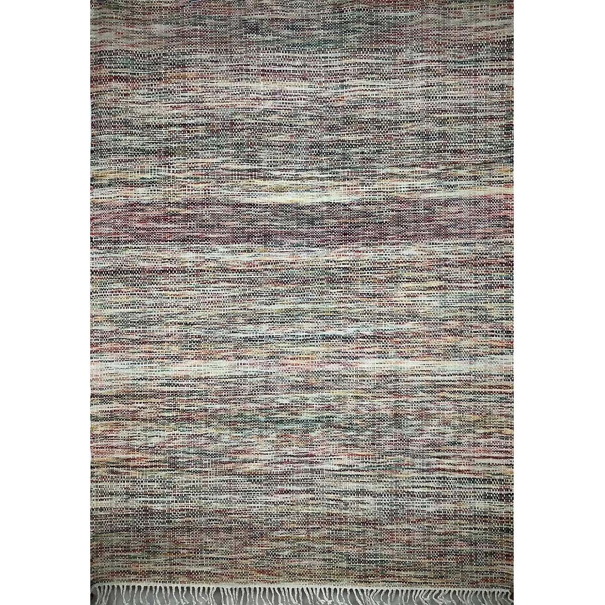 Hand Woven Wool Rug Lines Pattern Flat Weave Multi Color (Design FL-008) in London