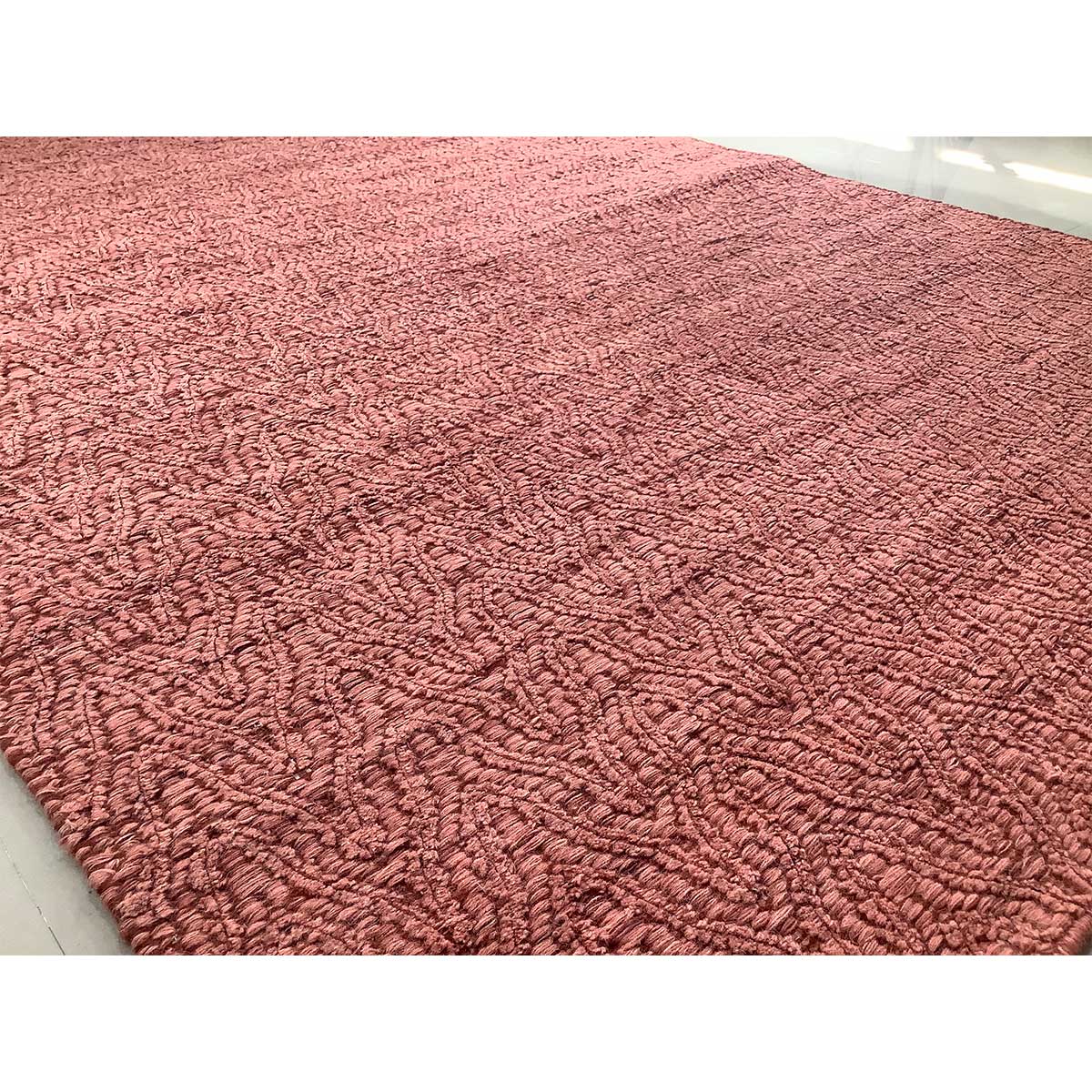 Hand Woven Wool Rug Geometric Pattern Flat Weave Tomato Color (Design FL-009) in London