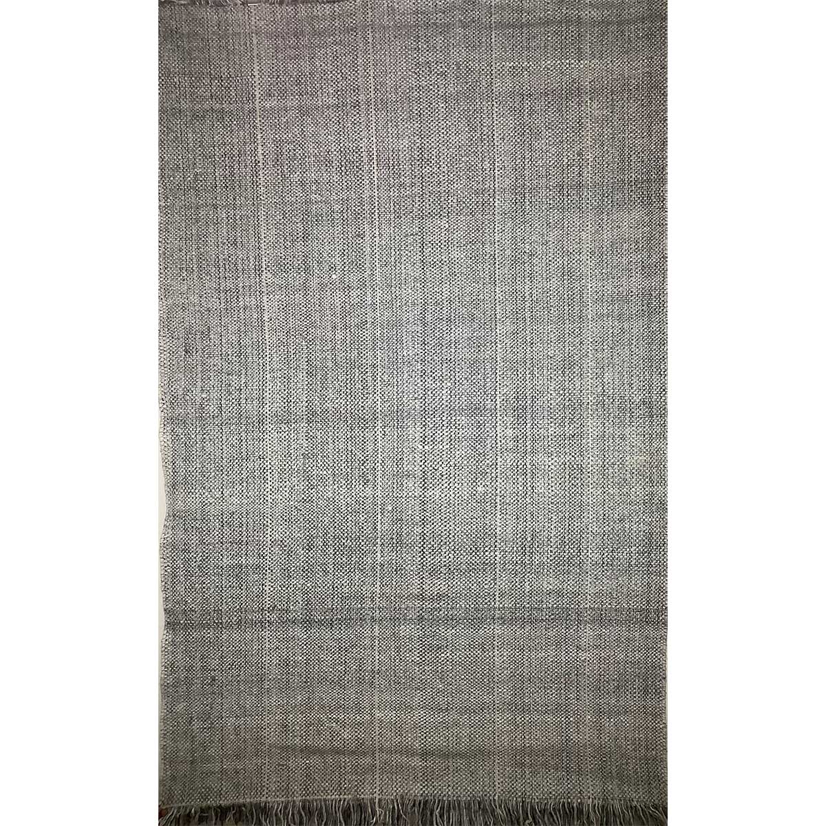 Hand Woven Wool Rug Lines Pattern Flat Weave Grey Color (Design FL-012) in London