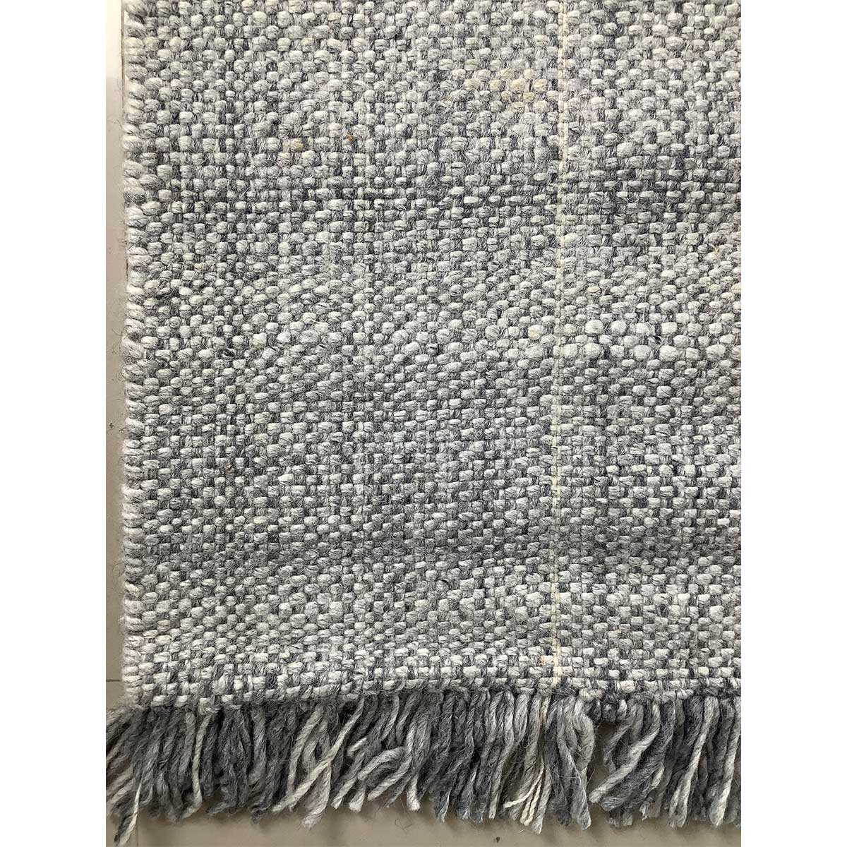 Hand Woven Wool Rug Lines Pattern Flat Weave Grey Color (Design FL-012) in London