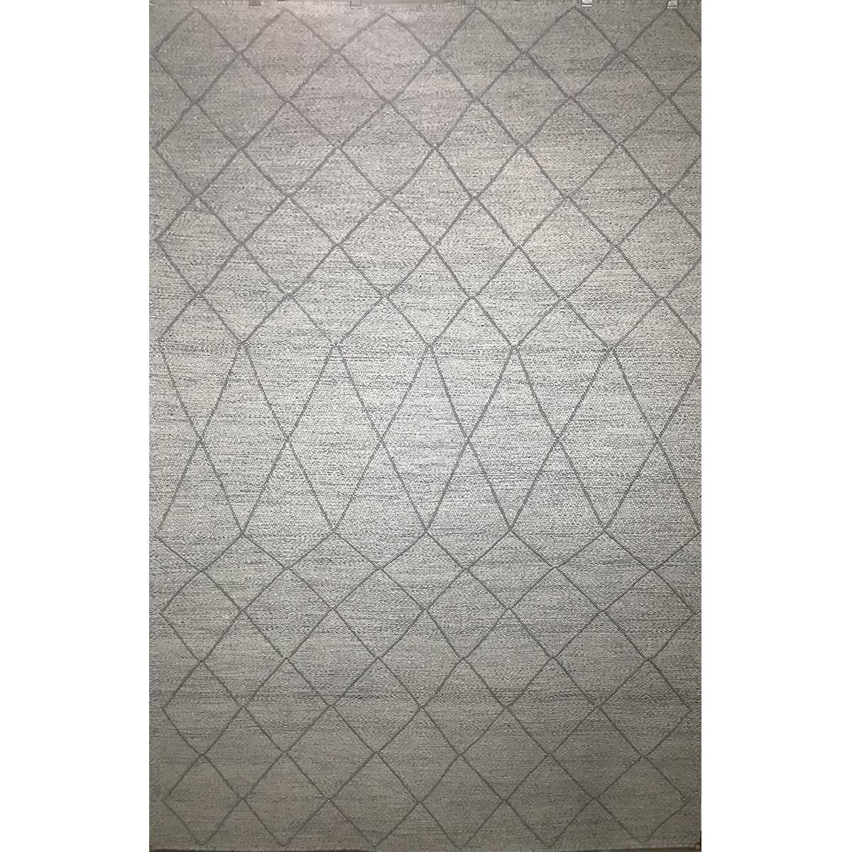 Handcrafted Wool Rug Geometric Design Flat Weave Grey Color (Design FL-020) in London