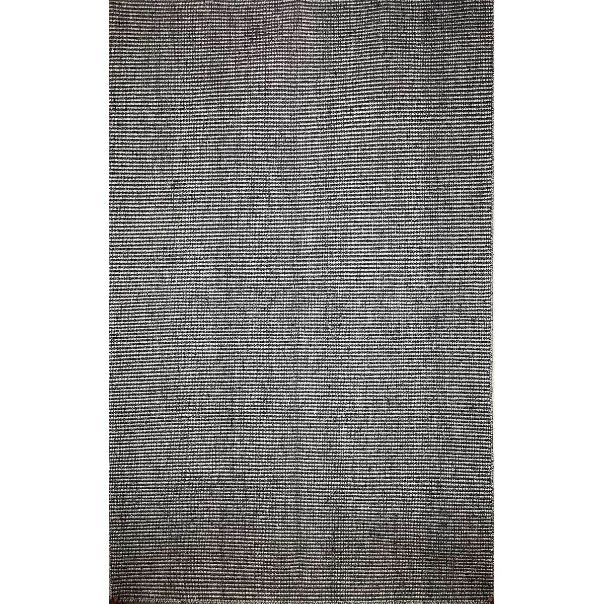 Wool Rug Lines Pattern Flat Weave Grey Silver Color Hand Woven (Design FL-027) in London