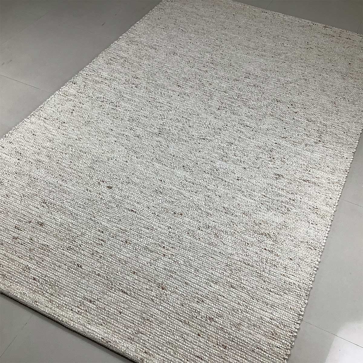 Cream Basic Pattern Wool Rug Flat Weave Hand Woven (Design FL-028) in London