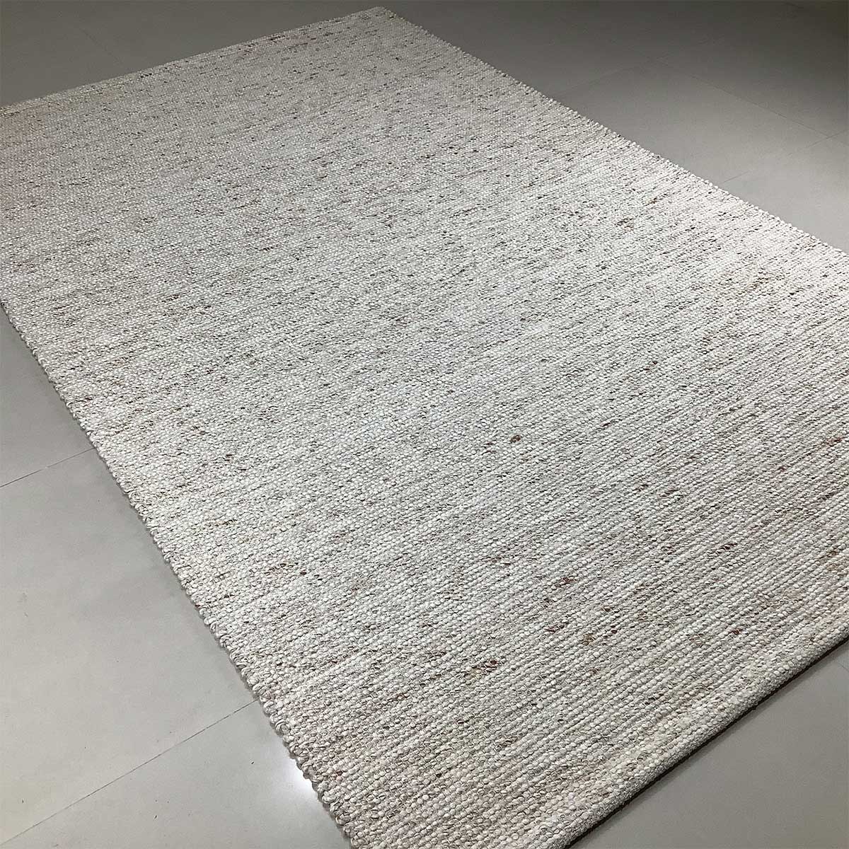 Cream Basic Pattern Wool Rug Flat Weave Hand Woven (Design FL-028) in London