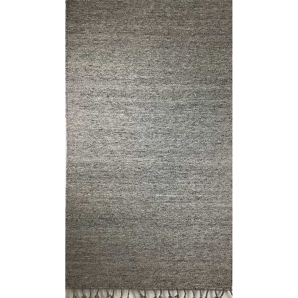 Hand Woven Wool Rug Basic Pattern Flat Weave Grey Color (Design FL-029) in London