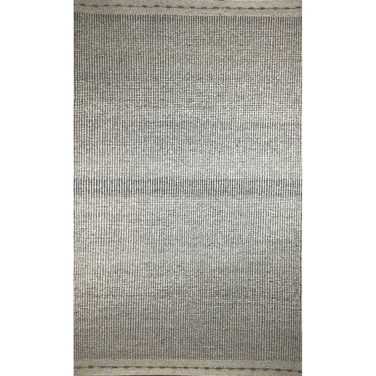 Hand Woven Wool Rug Lines Pattern Flat Weave Grey Ivory Color (Design FL-030) in London