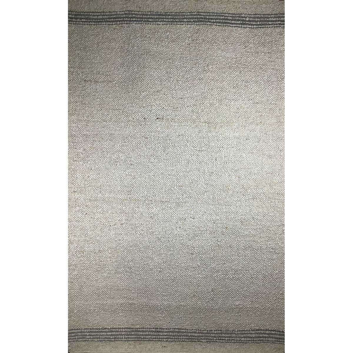 Hand Woven Wool Rug Basic Pattern Flat Weave Ivory Color (Design FL-031) in London