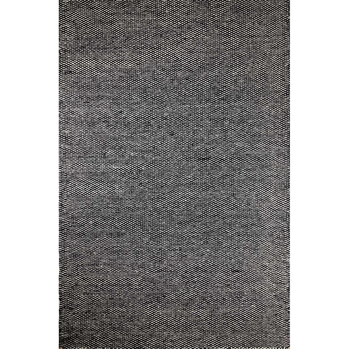 Coal Silver Basic Pattern Wool Rug Flat Weave Hand Woven (Design FL-033) in London