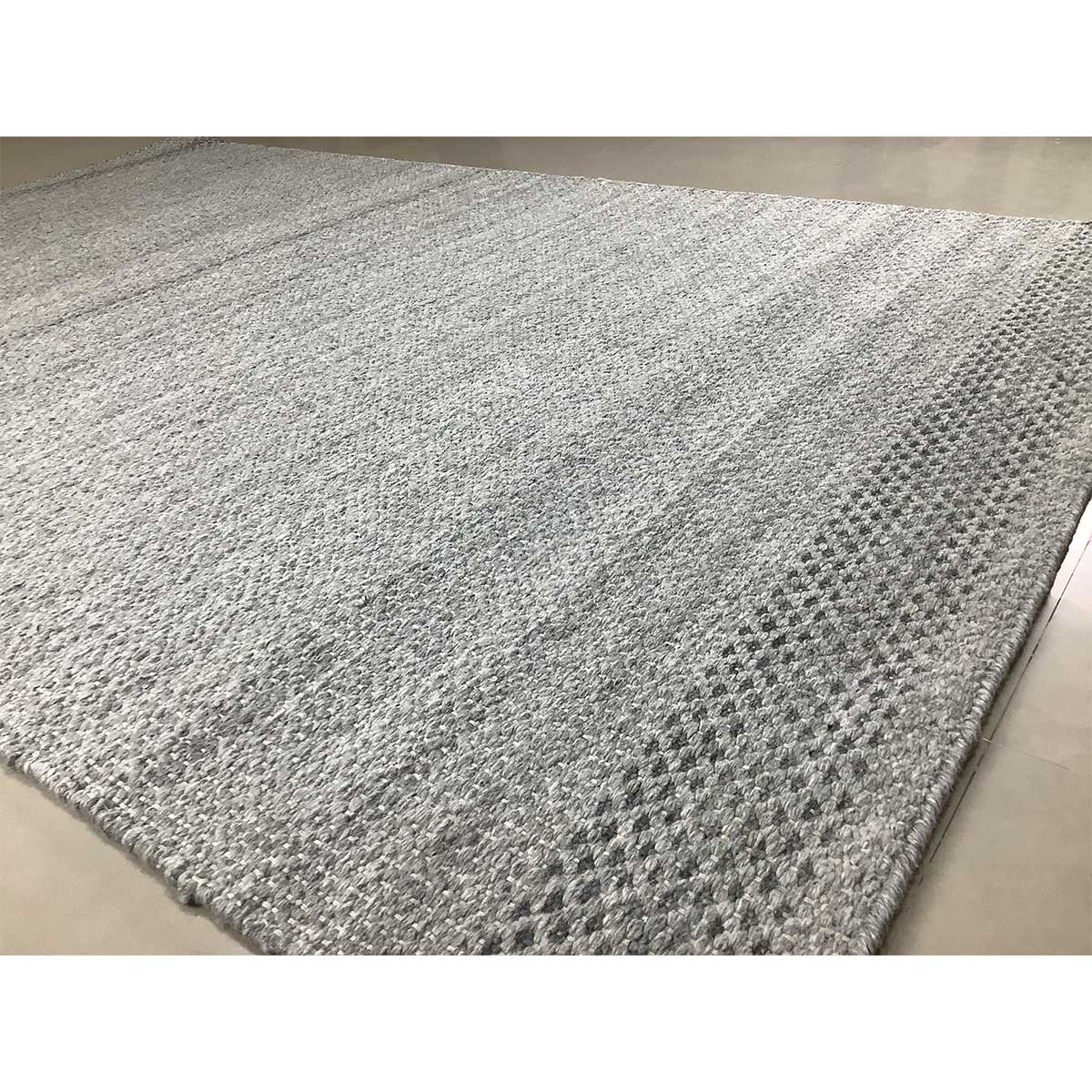 Handcrafted Wool Rug Basic Design Flat Weave Grey Color (Design FL-035) in London