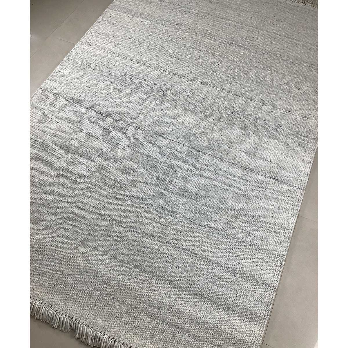 Flat Weave Wool Rug Basic Pattern Ivory Color Hand Woven (Design FL-037) in London