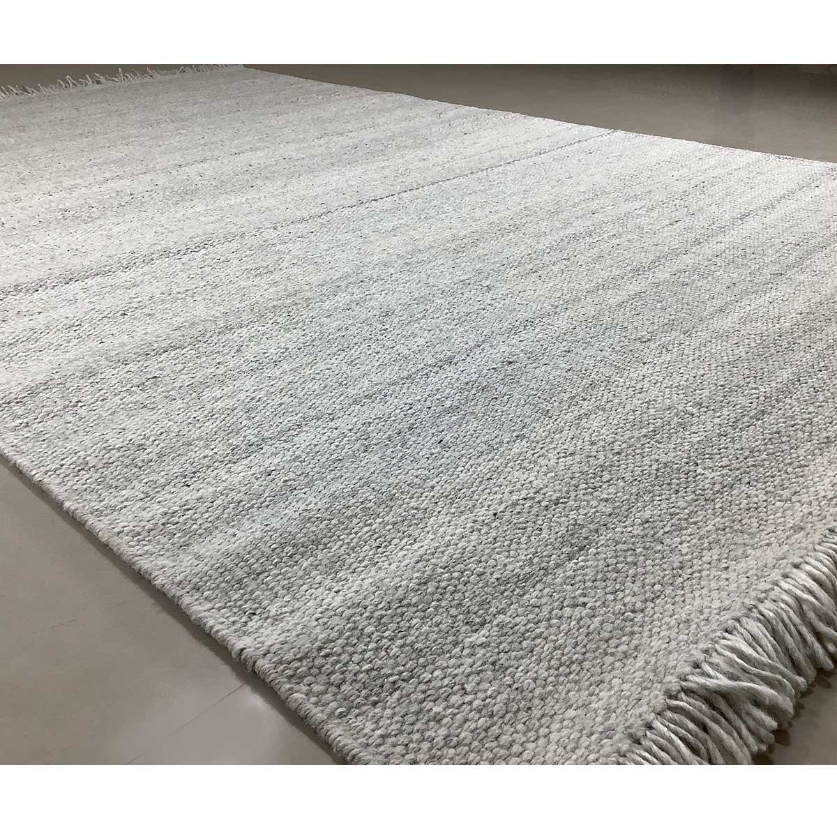 Flat Weave Wool Rug Basic Pattern Ivory Color Hand Woven (Design FL-037) in London