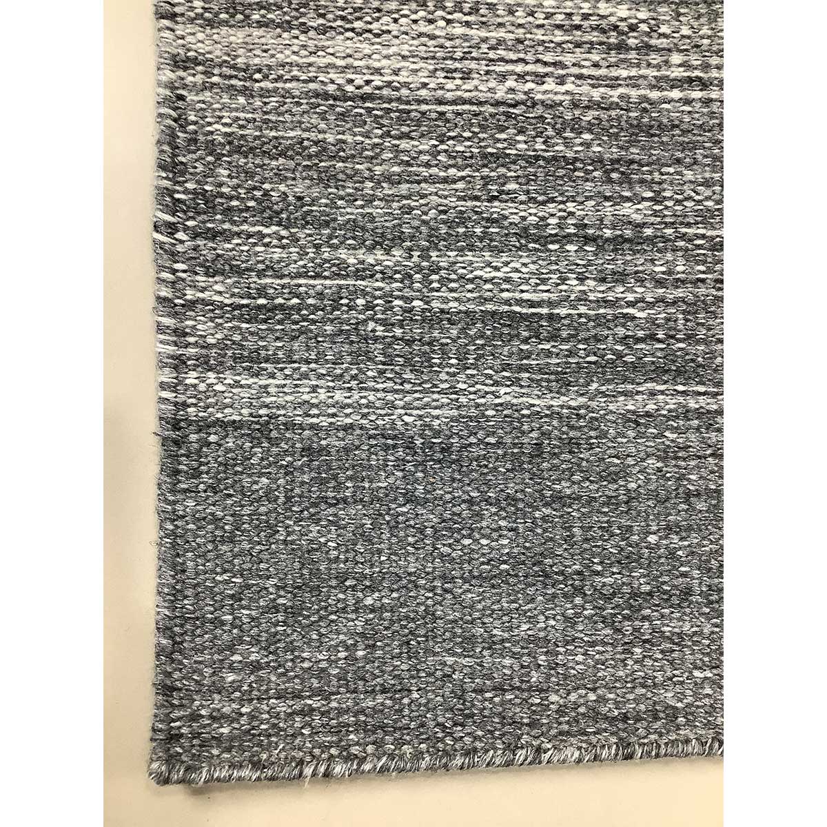 Hand Woven Wool Rug Lines Pattern Flat Weave Grey Color (Design FL-039) in London