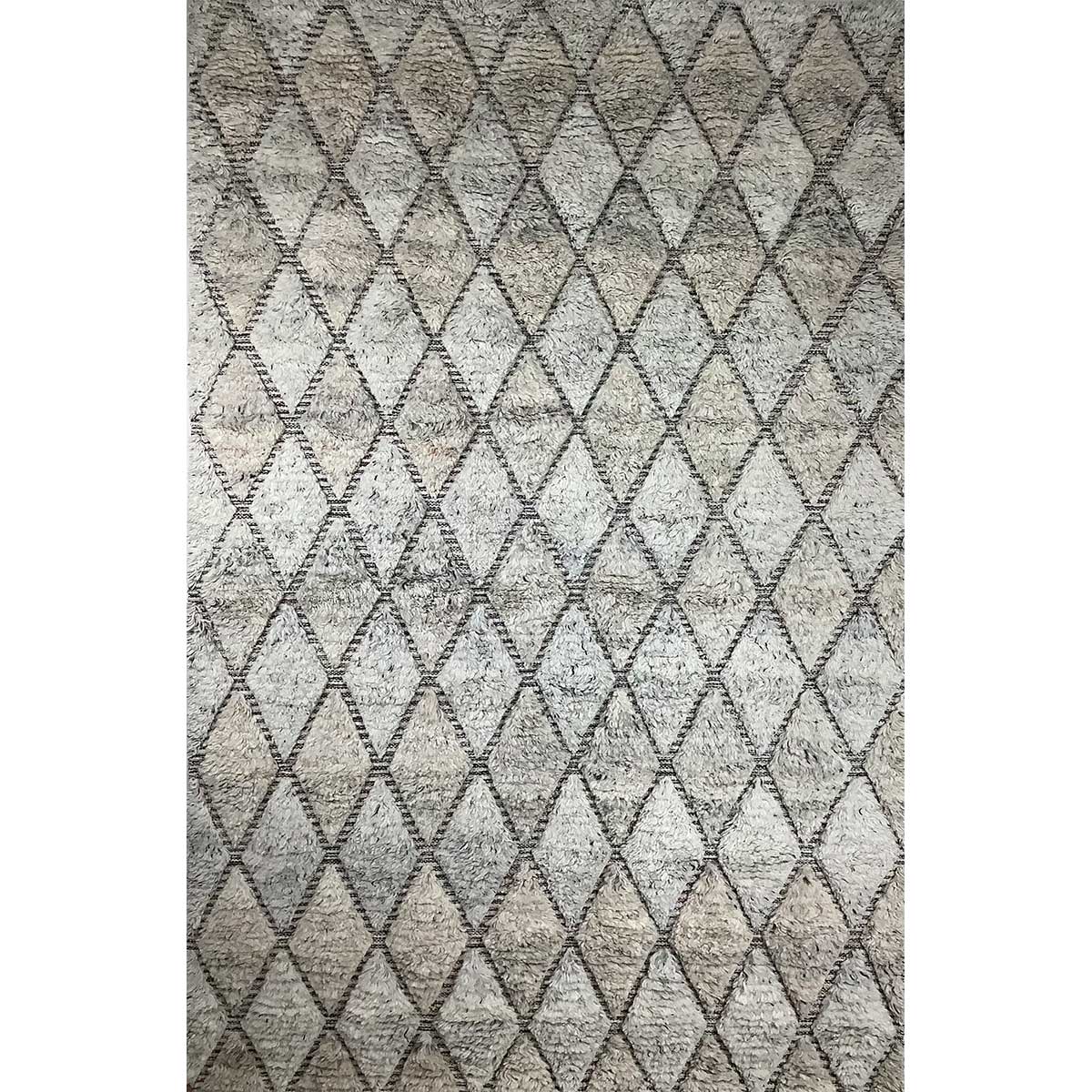 Premium Hand-Knotted Geometric Wool Rug in Silver – (Design Code HKC-041) in Croatia