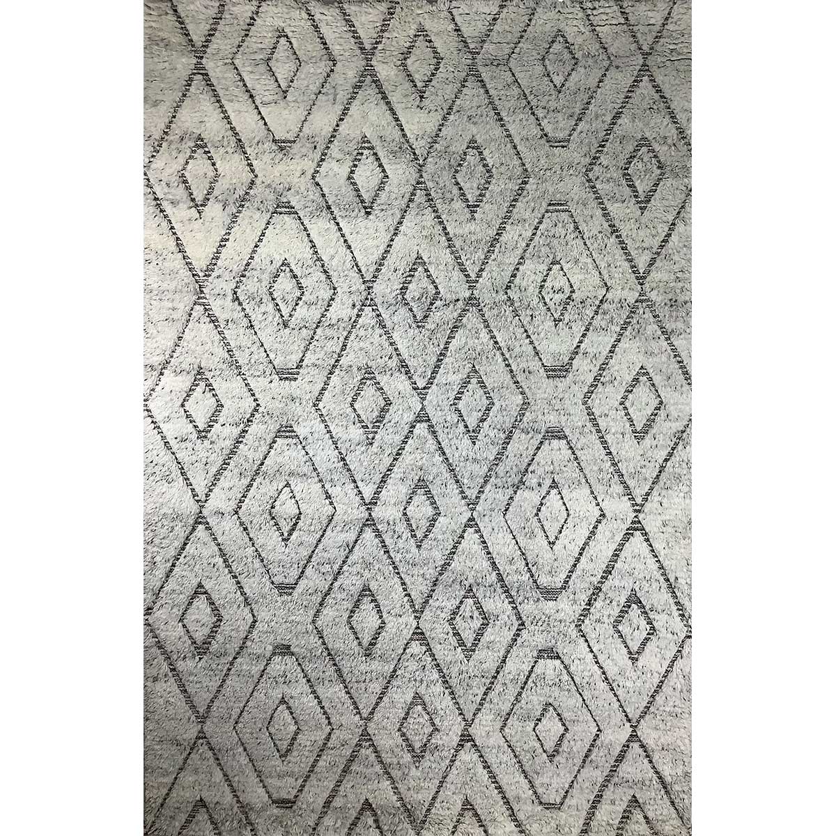 Silver Geometric Hand-Knotted Wool Rug – Luxury (Design Code HKC-043) in Croatia