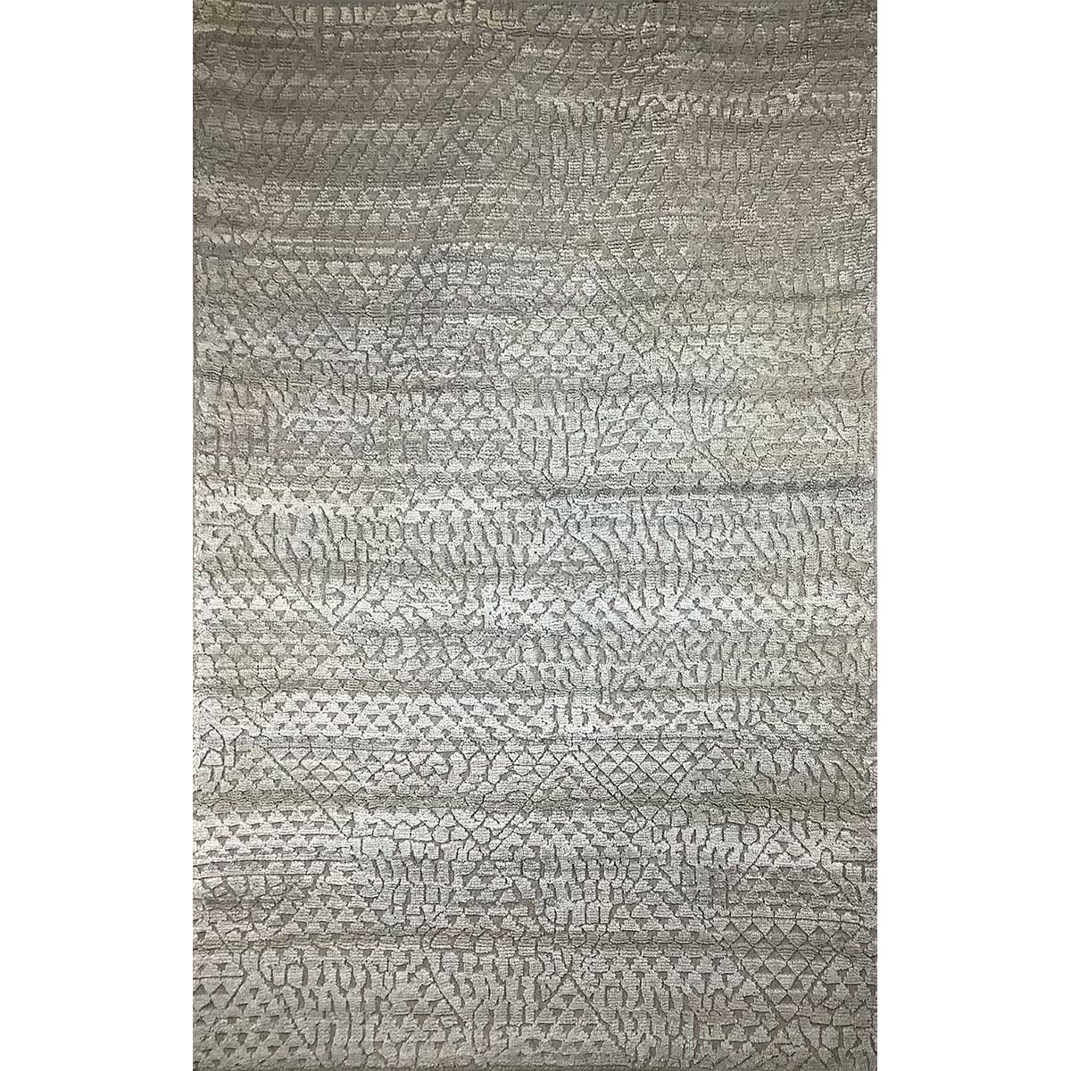 Timeless Silver and Grey Geometric Wool Rug – (Design Code HKC-049) in Croatia