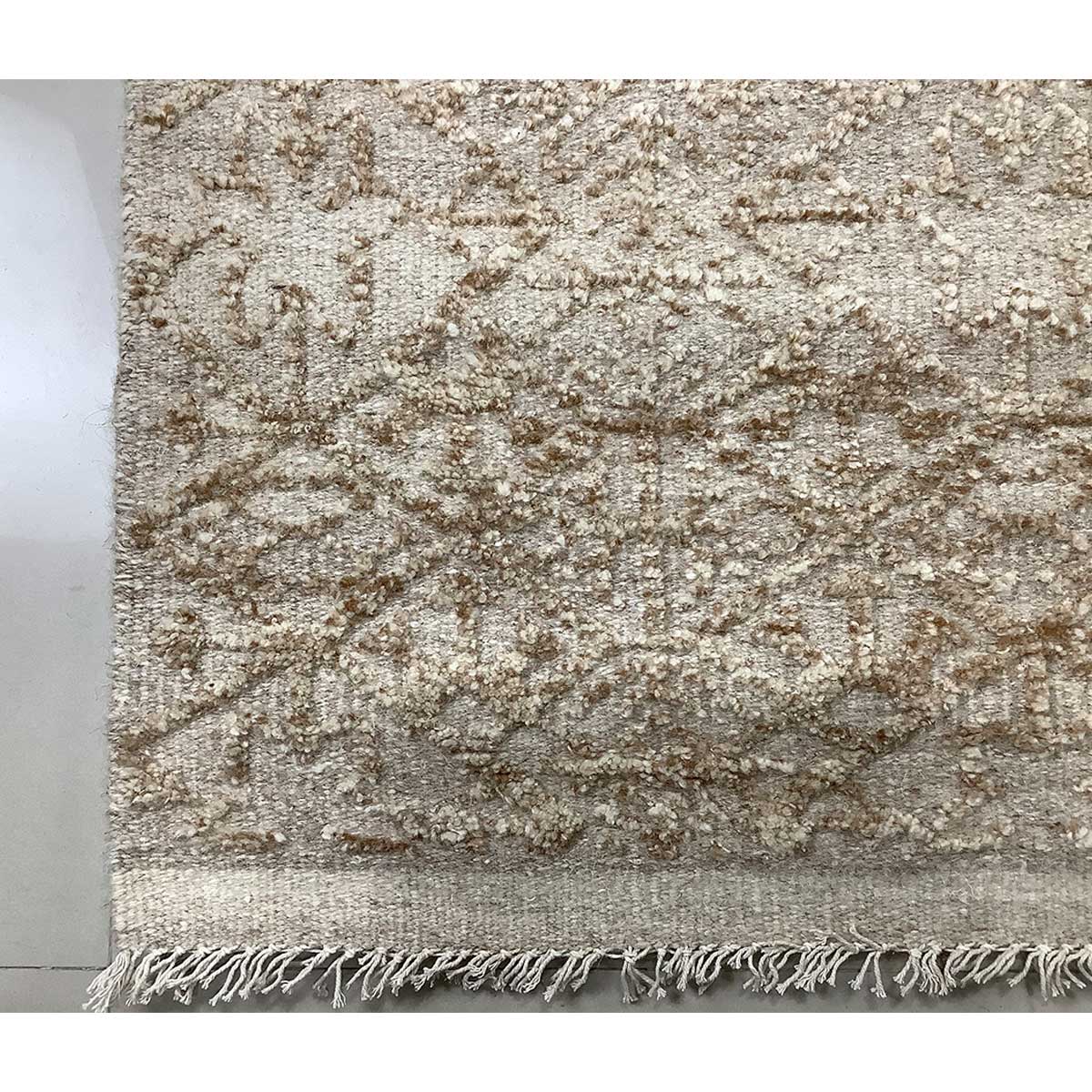 Timeless Beige Geometric Hand-Knotted Wool Rug – (Design Code HKC-051) in Croatia