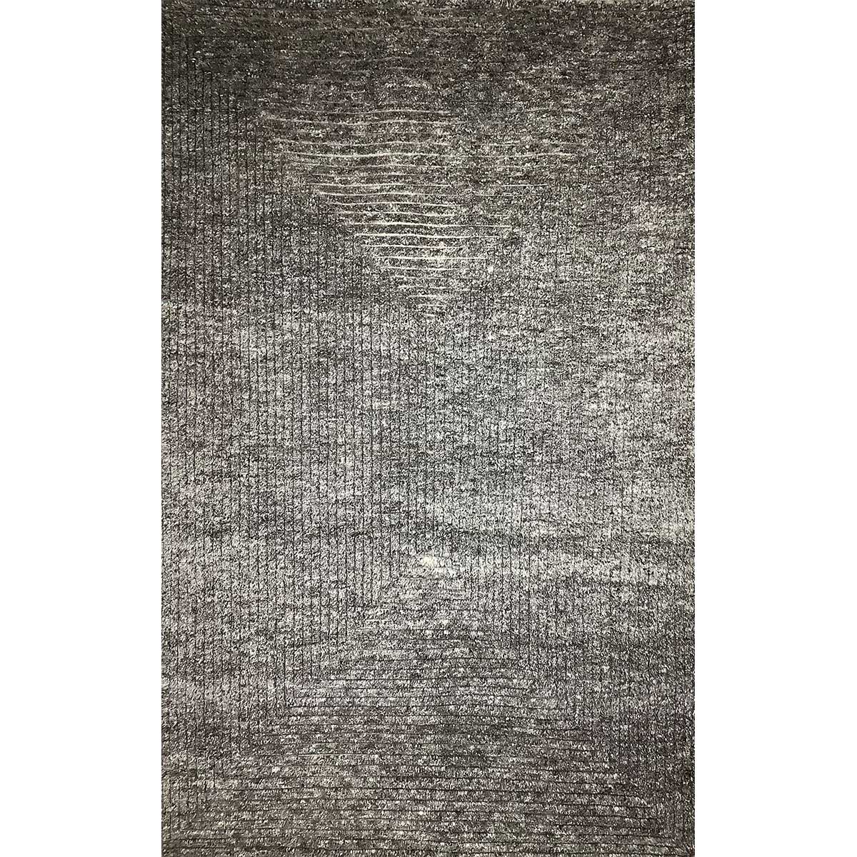 Hand-Knotted Coal and Grey Geometric Wool Rug – (Design Code HKC-052) in Croatia