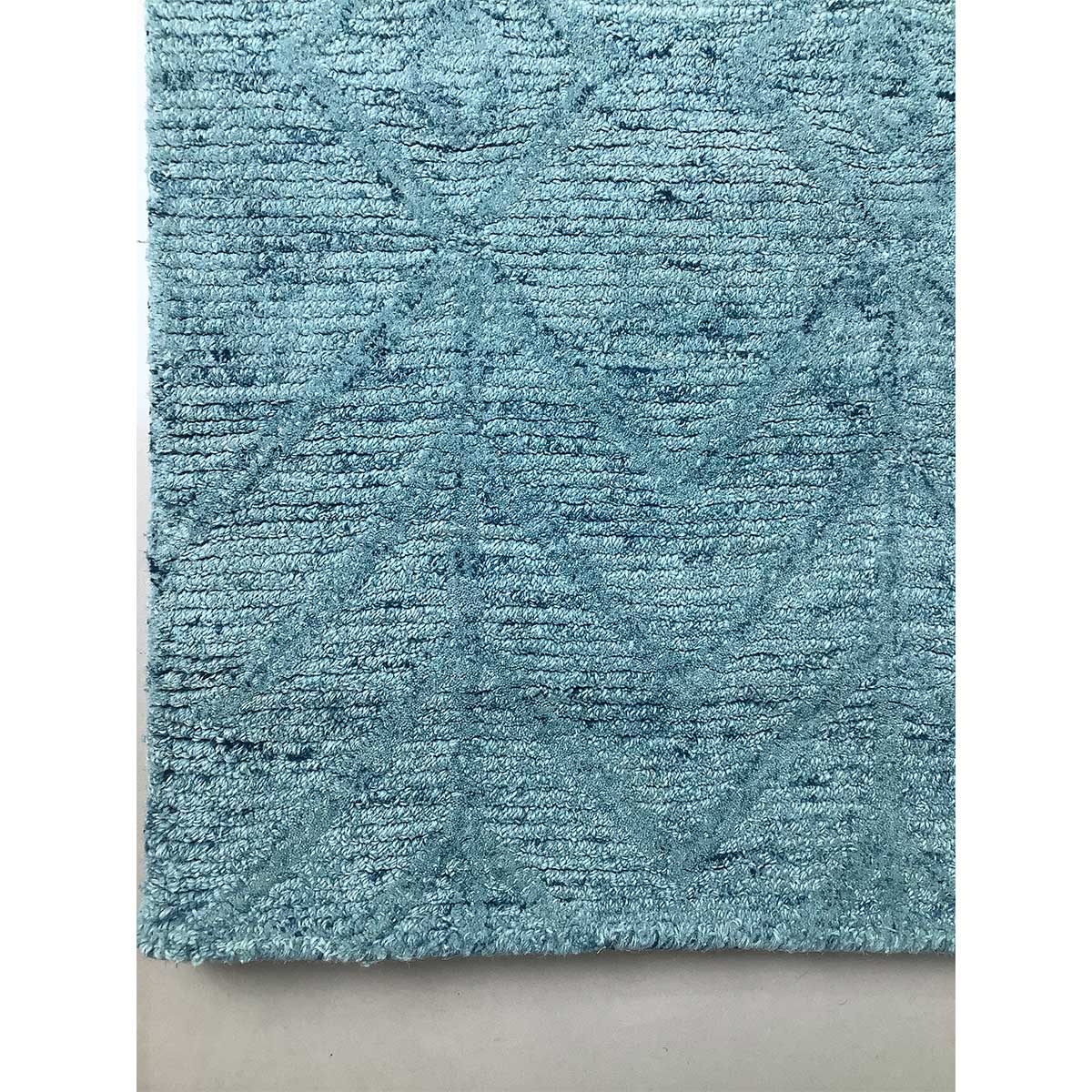 Hand-Tufted Wool Rug - Turquoise Color with Loop Pattern (Design Code HT-004) in Noida