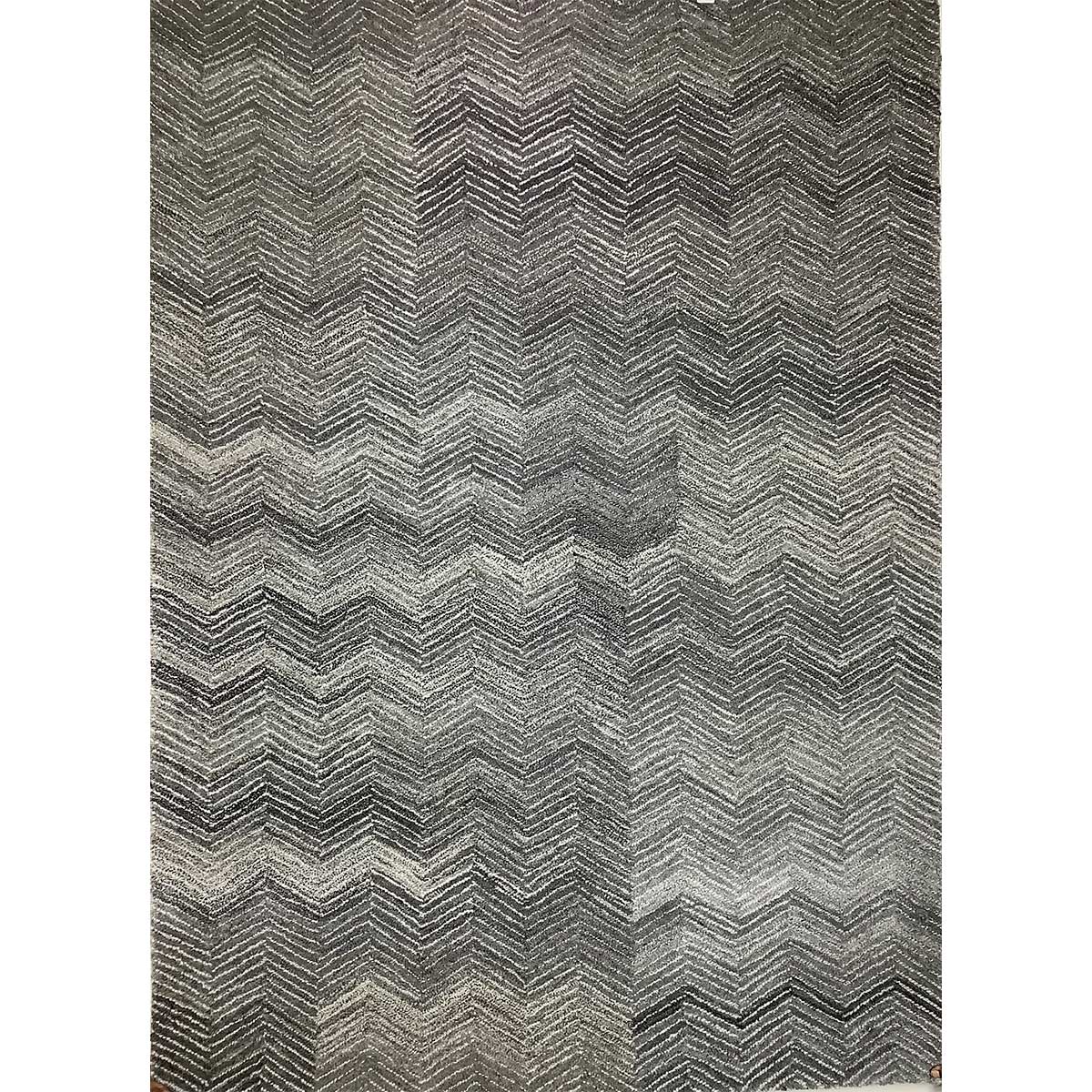 Luxury Hand-Tufted Viscose Rug in Grey with Loop and Cut Pattern (Design Code HT-007) in Birmingham