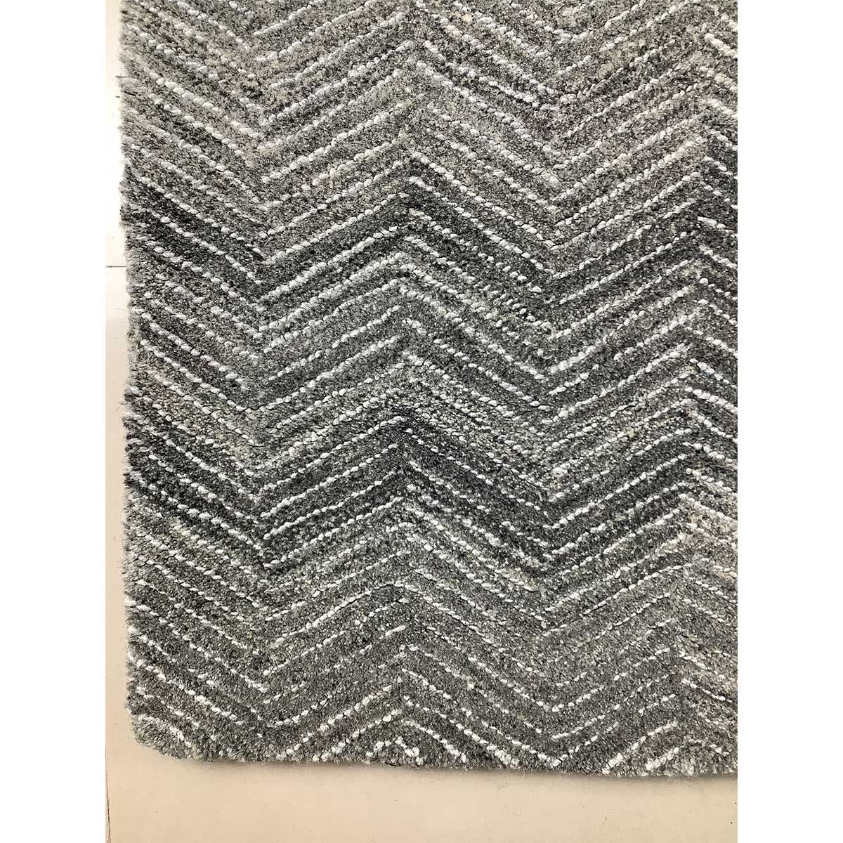 Luxury Hand-Tufted Viscose Rug in Grey with Loop and Cut Pattern (Design Code HT-007) in Birmingham