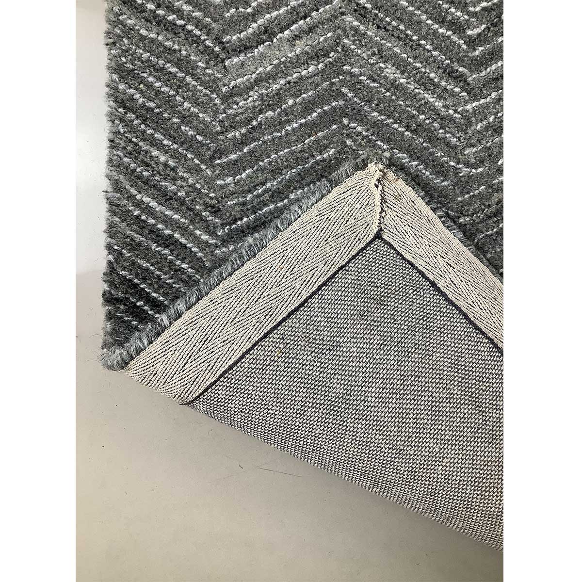 Luxury Hand-Tufted Viscose Rug in Grey with Loop and Cut Pattern (Design Code HT-007) in Birmingham