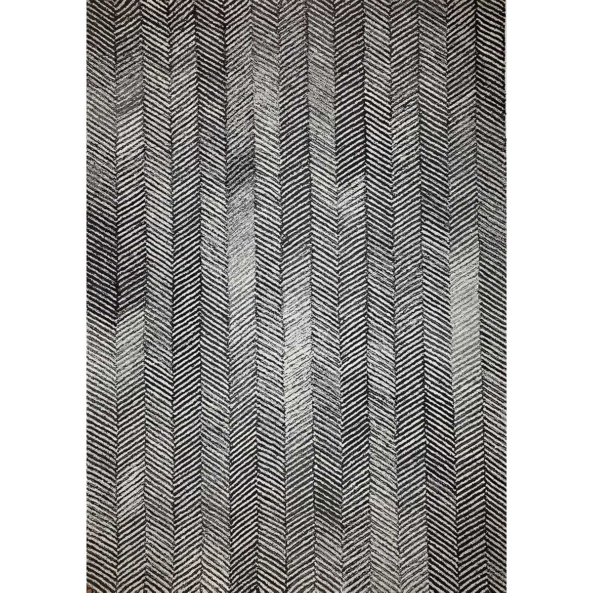 Premium Hand-Tufted Viscose Rug in Grey and Silver with Loop Cut Texture (Design Code HT-008) in Birmingham