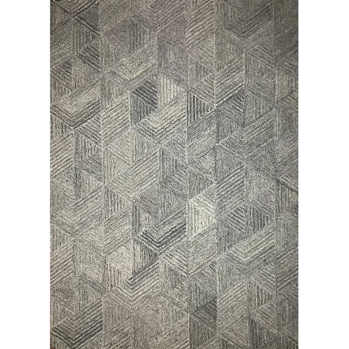 Premium Hand-Tufted Viscose Rug in Grey with Loop Cut Pattern (Design Code HT-011) in Noida