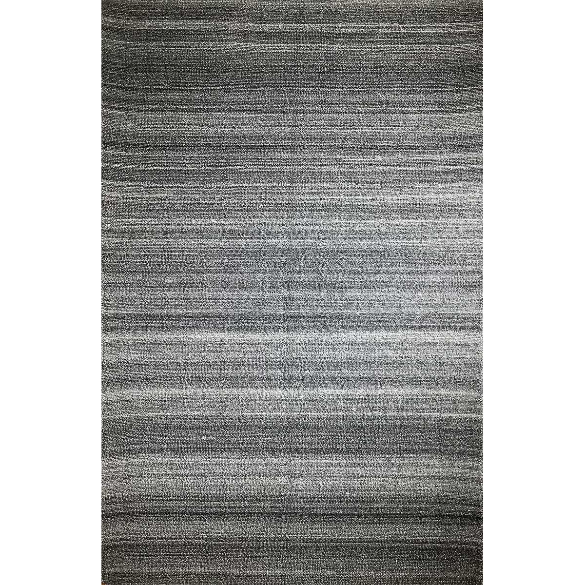 Hand-Tufted Dark Grey Wool Rug with Loop Pattern (Design Code HT-018) in Noida