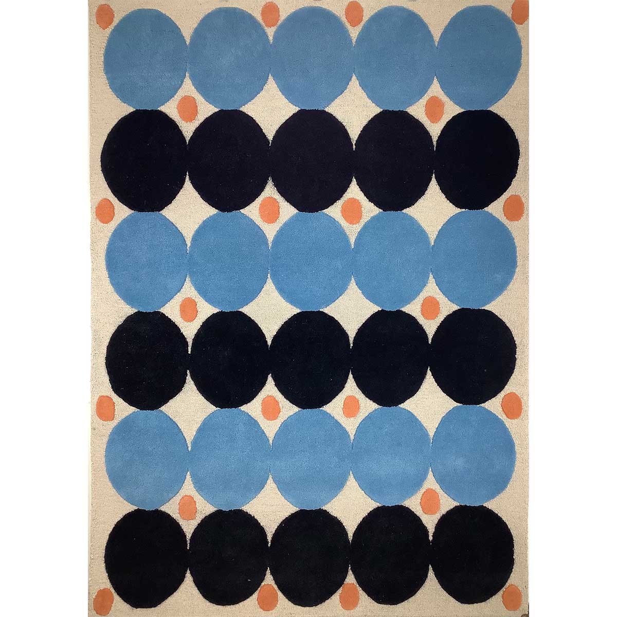 Premium Hand-Tufted Viscose Rug in Blue and Black with Loop Cut Pattern (Design Code HT-023) in Birmingham