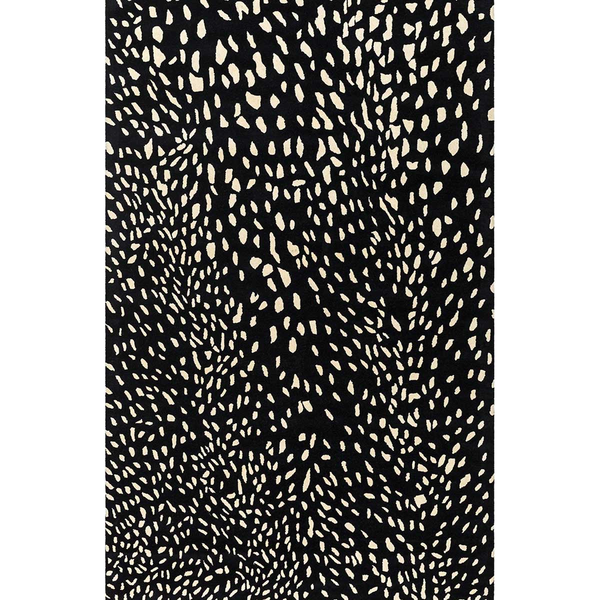 Hand-Tufted Black Viscose Rug with Cut Pile Pattern (Design Code HT-027) in Noida