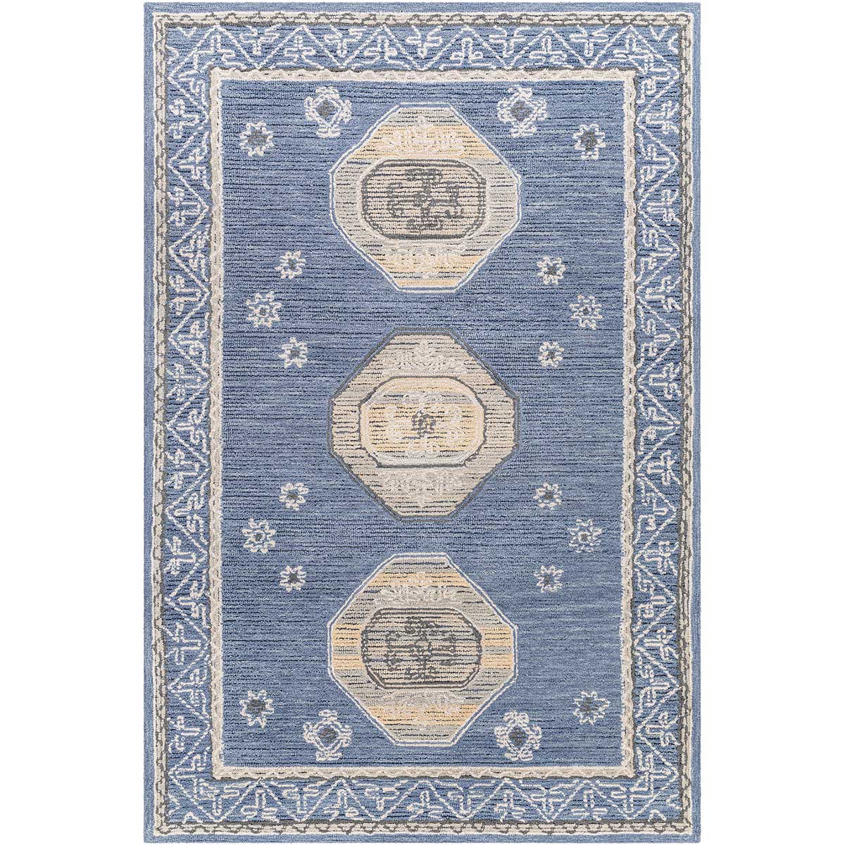 Hand-Tufted Blue Viscose Rug with Loop Pattern (Design Code HT-028) in Noida