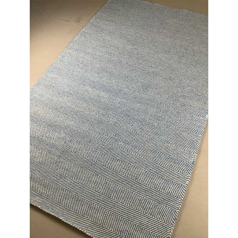 Hand Loom Blue White Cut Pile Pet Rug 12mm (Design MD-004) in Noida