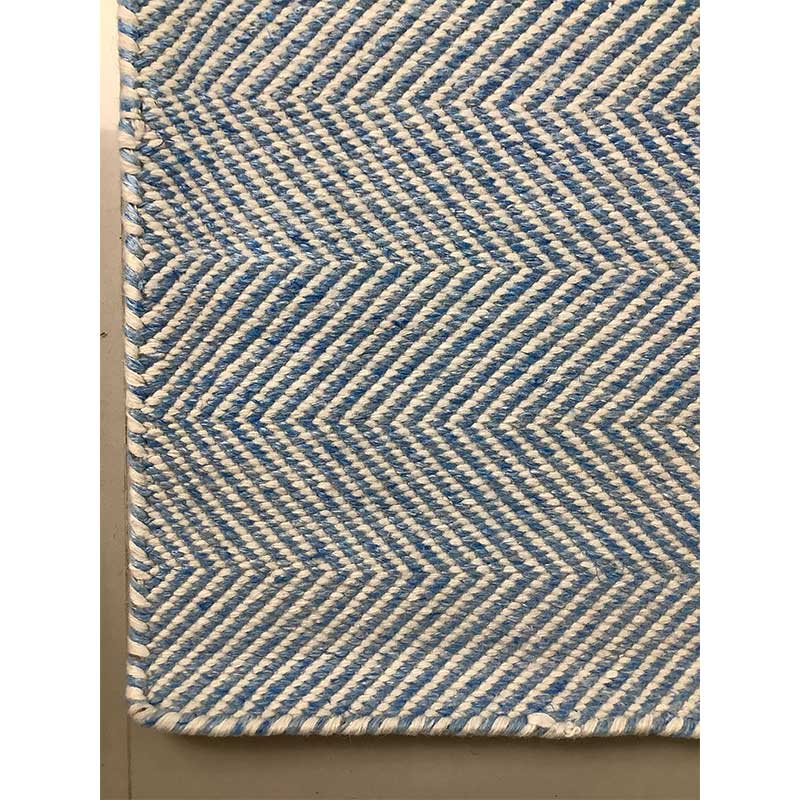 Hand Loom Blue White Cut Pile Pet Rug 12mm (Design MD-004) in Noida