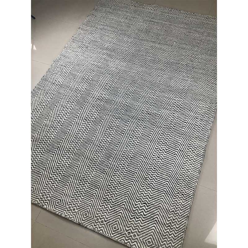 Hand Loom Grey White Cut Pile Pet Rug 12mm (Design MD-006) in Noida