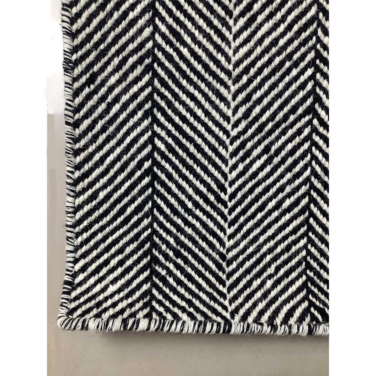 Hand Woven Pet Rug Black Color Flat Weave Durable and Stylish (Design MD-011) in Sydney