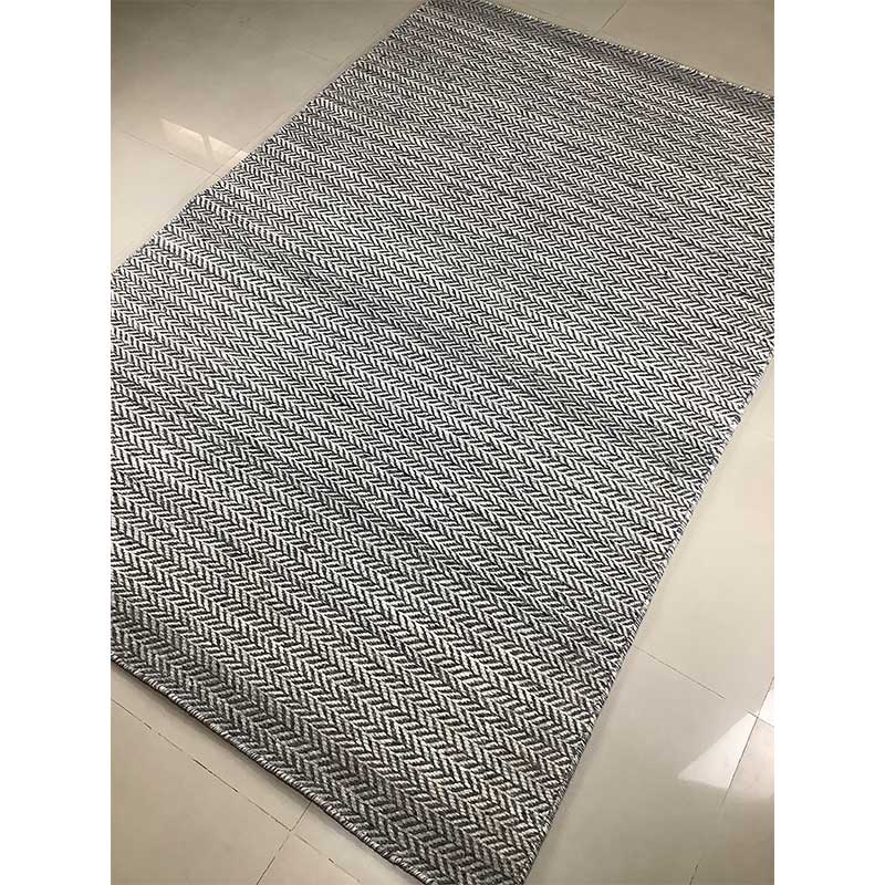 White Grey Pet Cut Pile Hand Loom Rug 12mm (Design MD-012) in Noida