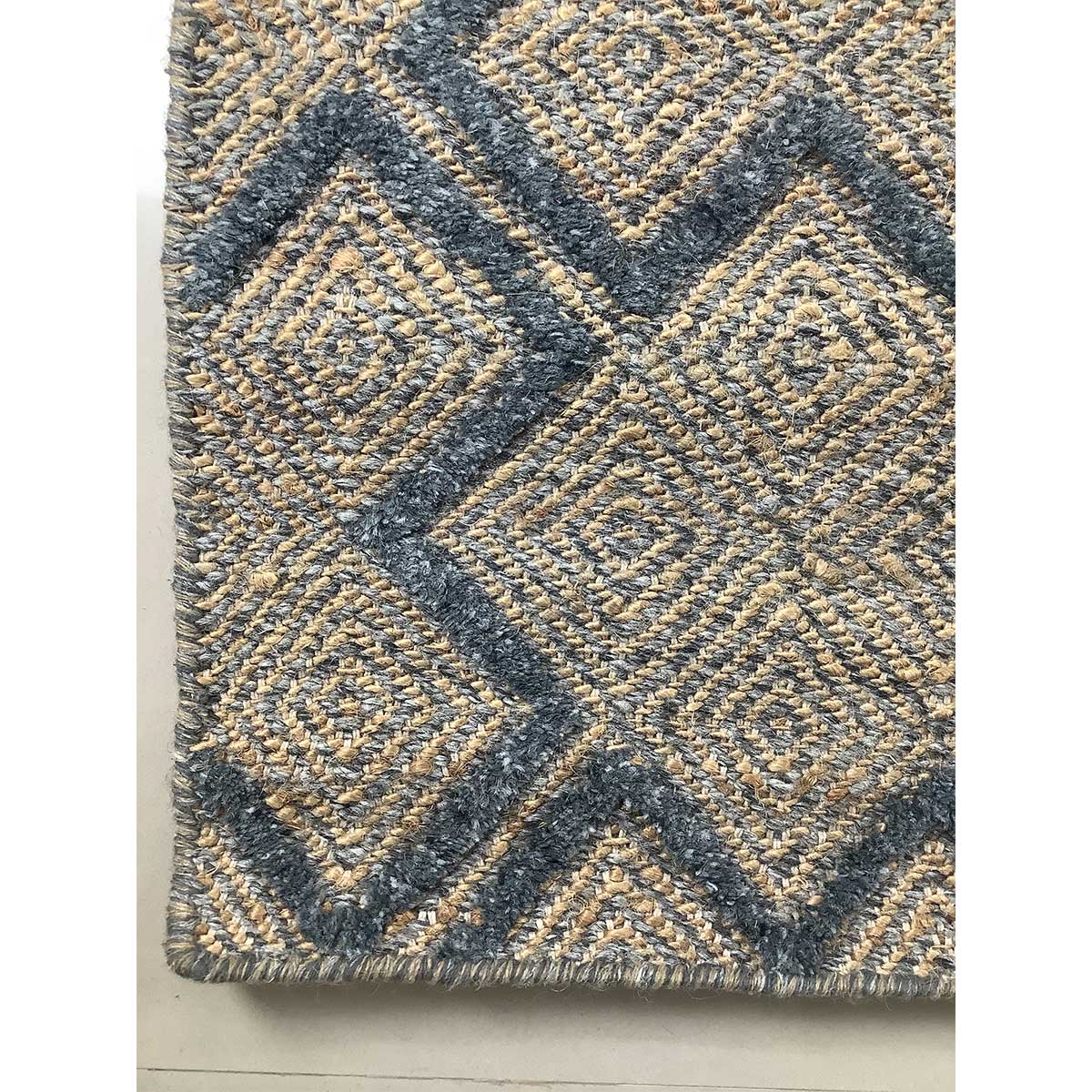 Hand Woven Jute Wool Rug Natural and Coal Color Flat Pile Durable and Stylish (Design NL-001) in Belgium