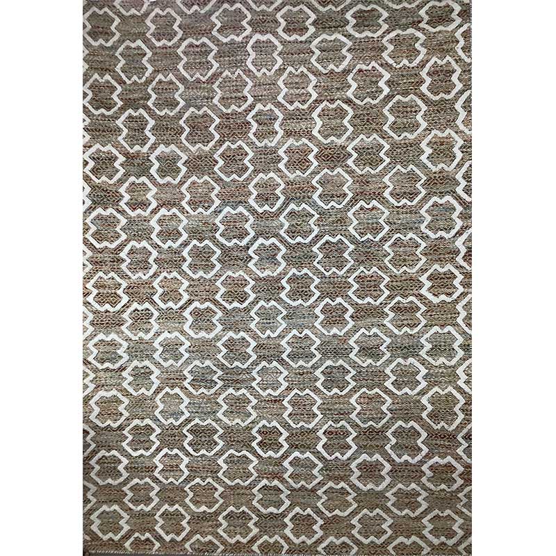 Hand Woven Brown Rust Flat Weave Wool Rug (Design NL-003) in Noida