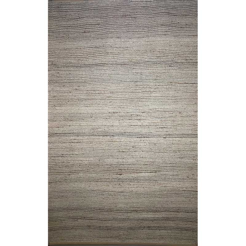 Hand Woven Grey Wool Rug Flat Weave Construction (Design NL-004) in Noida