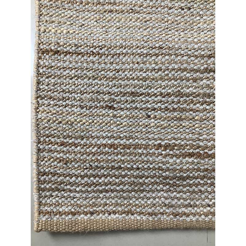 Hand Woven Grey Wool Rug Flat Weave Construction (Design NL-004) in Noida