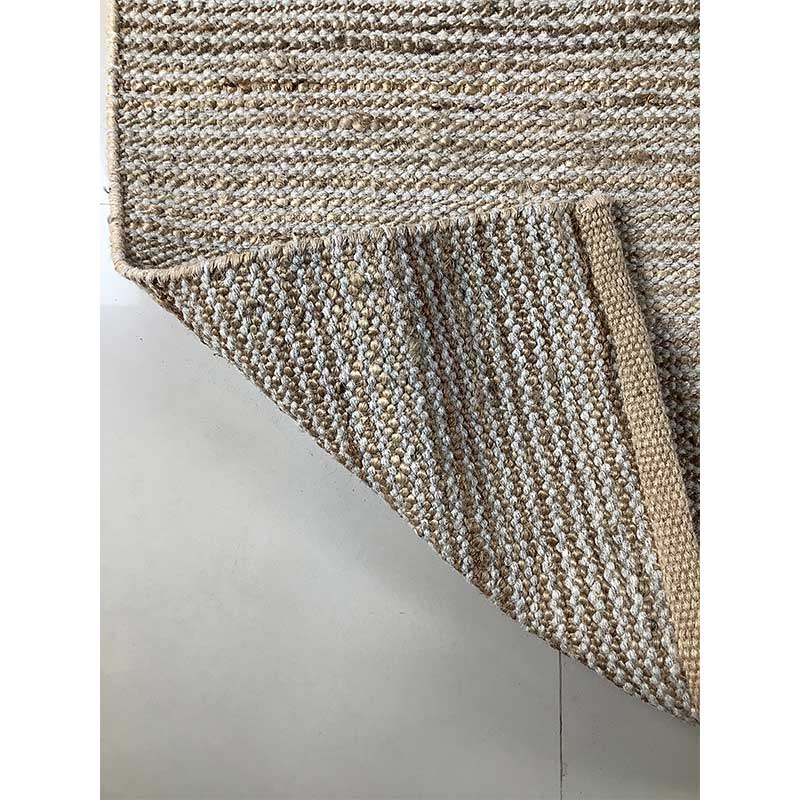 Hand Woven Grey Wool Rug Flat Weave Construction (Design NL-004) in Noida