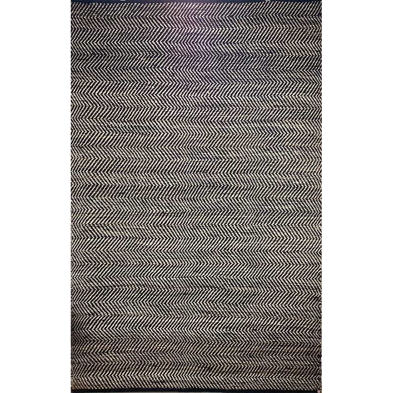 Hand Woven Wool Black Brown Flat Weave Rug (Design NL-006) in Noida