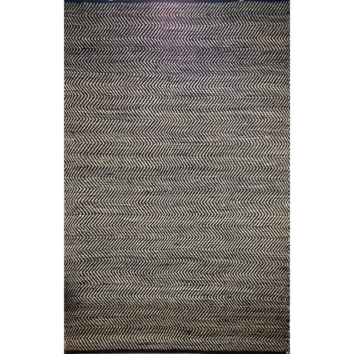 Premium Hand Woven Jute Rug Black Color Flat Weave Timeless and Durable (Design NL-006) in Birmingham