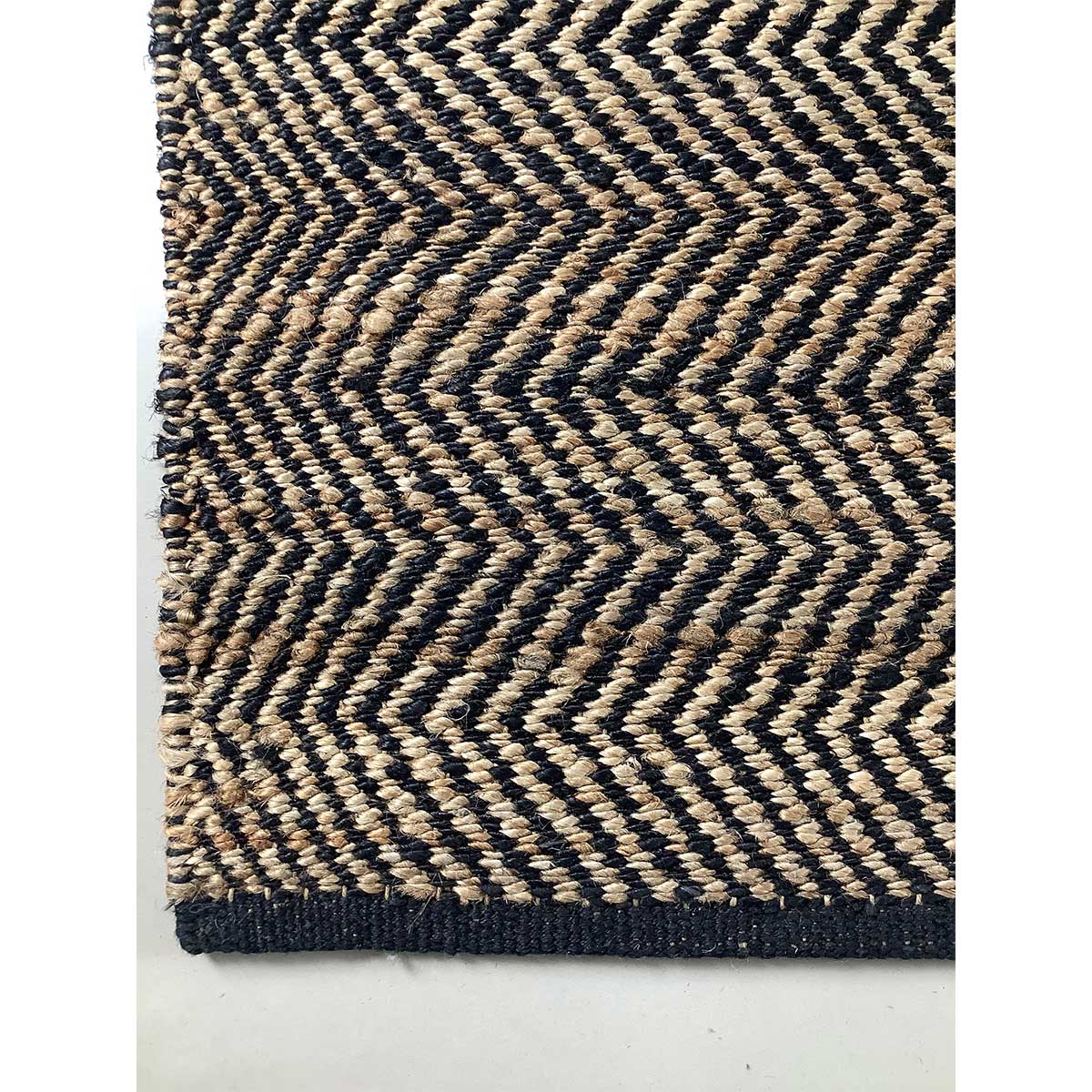 Premium Hand Woven Jute Rug Black Color Flat Weave Timeless and Durable (Design NL-006) in Birmingham