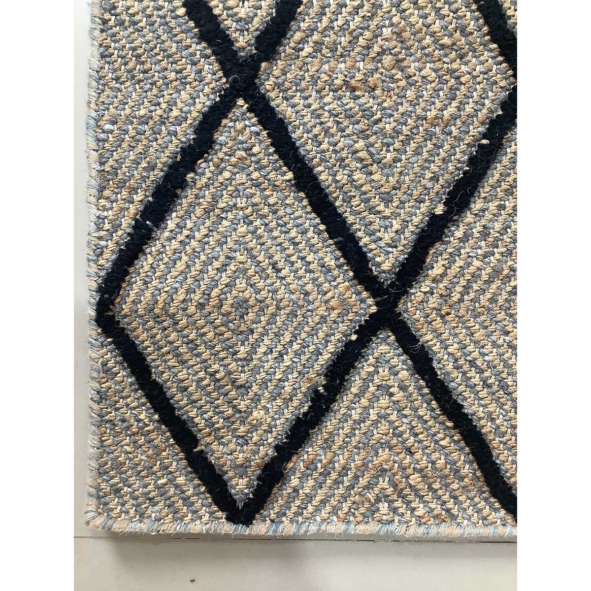 Hand Woven Jute Wool Rug Natural Color Flat Pile Durable and Stylish (Design NL-007) in Belgium