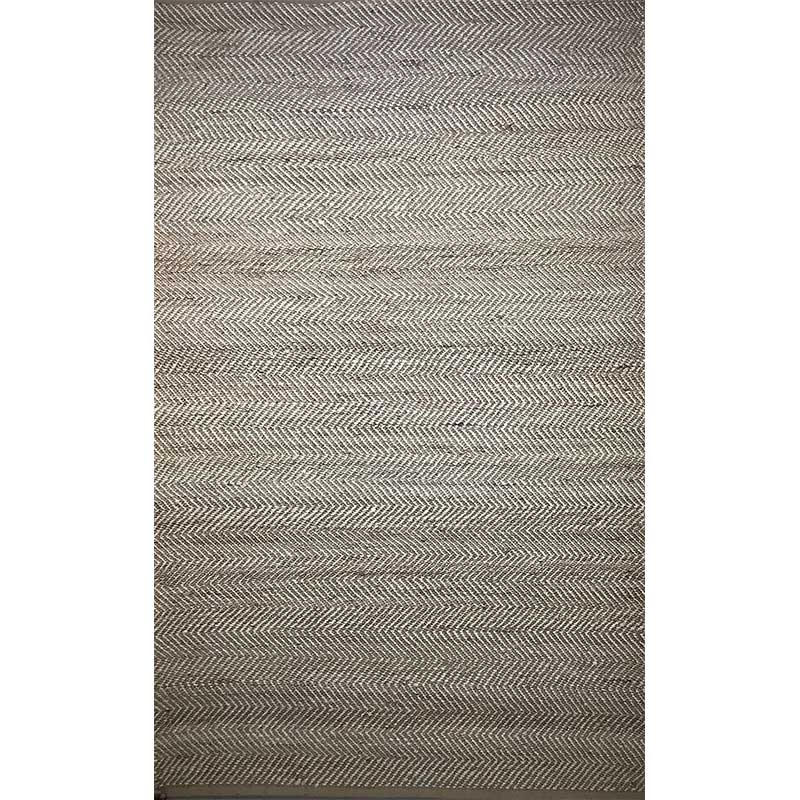 Hand Woven Brown Grey Wool Rug Flat Weave Construction (Design NL-009) in Noida