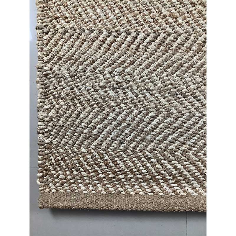 Hand Woven Brown Grey Wool Rug Flat Weave Construction (Design NL-009) in Noida