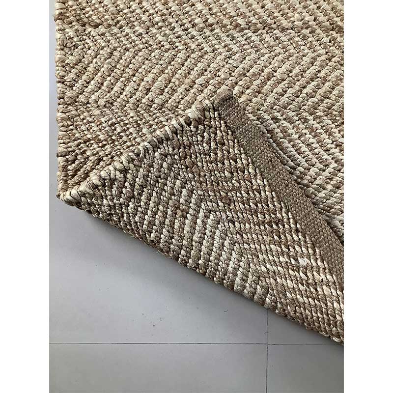 Hand Woven Brown Grey Wool Rug Flat Weave Construction (Design NL-009) in Noida