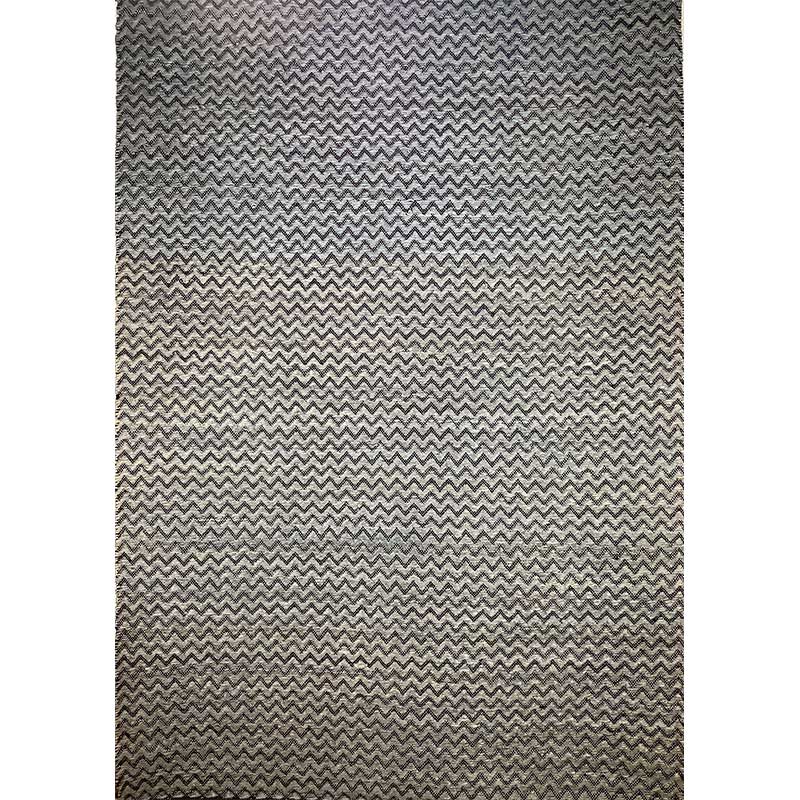 Wool Black Grey Flat Weave Hand Woven Rug (Design NL-010) in Noida